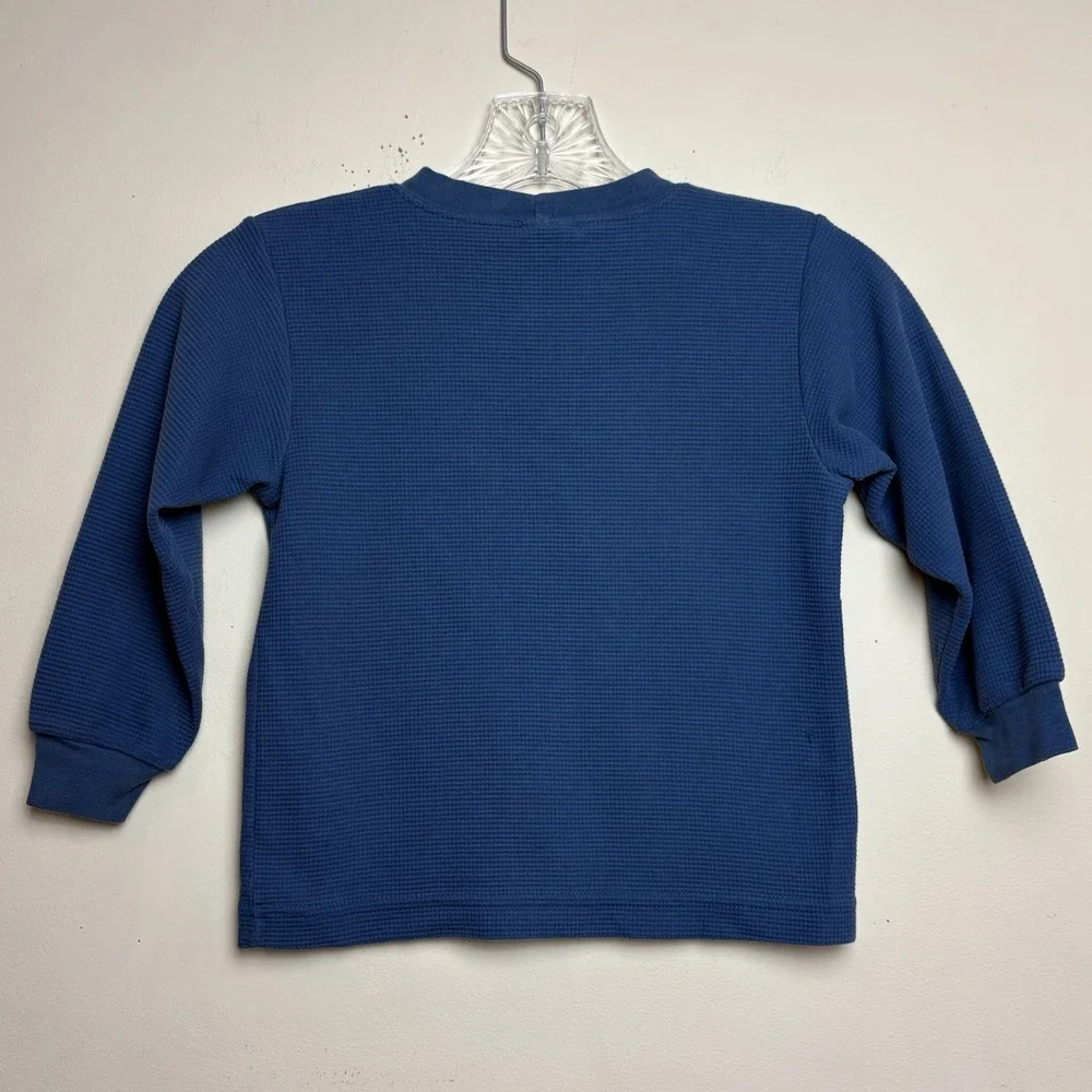 VTG OshKosh B'Gosh Long Sleeve Thermal Shirt Kids 4T Blue Space 90s Y2K